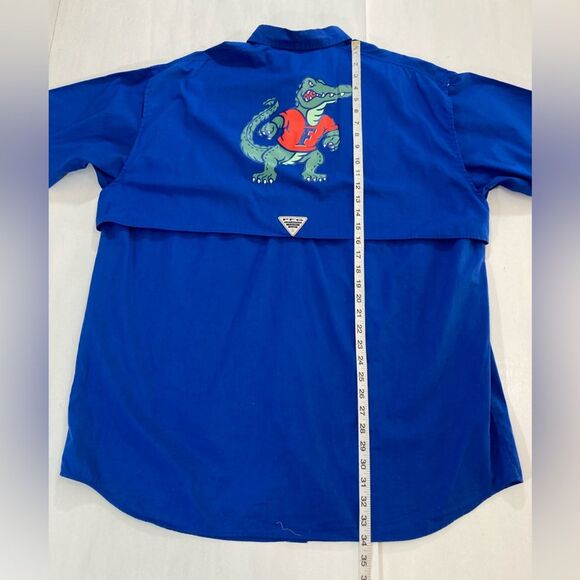 Columbia PFG XL Florida Gators Blue Vented Fishing Shirt Outdoor Logo Gear - Picture 10 of 10